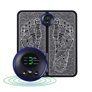 EMS Electric Foot Massager – Circulation Foot Massager – Foot Reflexology Massager – Foot Circulation Massager – 6 Modes 9 Intensity – Pain Relief for Relaxing Muscles