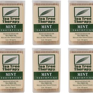 Tea Tree Therapy – Tea Tree & Menthol Toothpicks 100-count (Pack of 6)